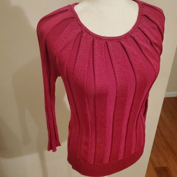 Joseph A. Sparkly Pink Stretchy Vintage Top M - Picture 7 of 11